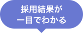 採用結果が一目でわかる