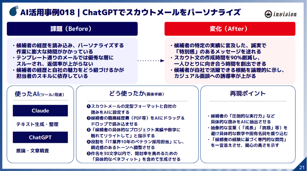 AI活用事例018｜ChatGPTでスカウトメールをパーソナライズ
