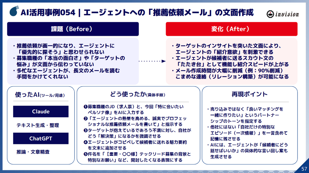 AI活用事例054｜エージェントへの「推薦依頼メール」の文面作成